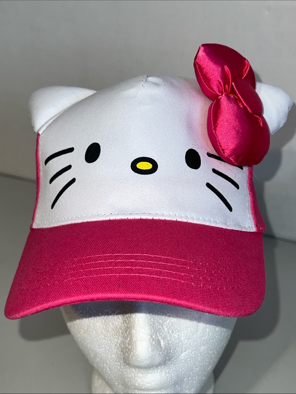 Hello Kitty By Sanrio White and Hot Pink Bow Baseball Cap